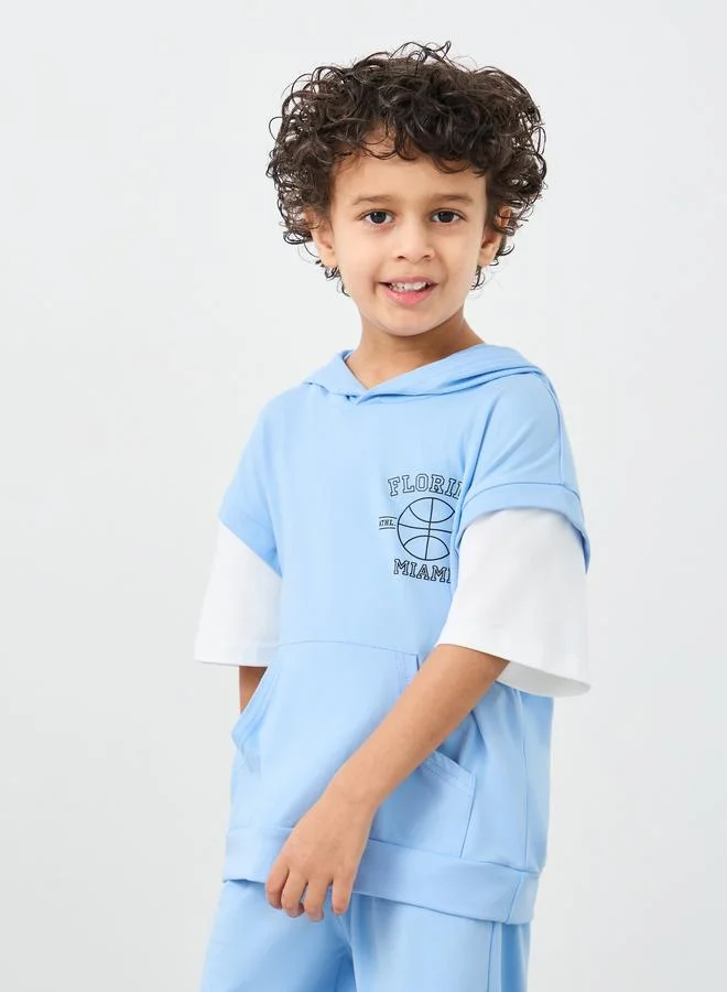 Styli Styli Hooded Oversized T-Shirt and Shorts Set