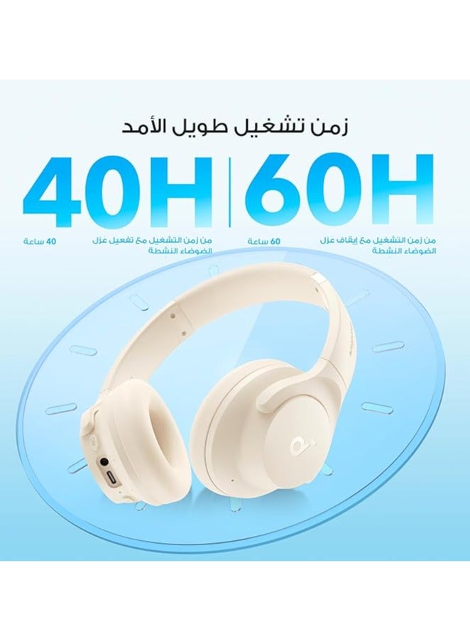 Soundcore By Anker Q20i Hybrid Active Noise Cancelling Headphones, Wireless Over-Ear Bluetooth, 40H Long ANC Playtime, Hi-Res Audio, Big Bass, Customize Via An App, Transparency Mode, Ideal For Travel White White - Image 2