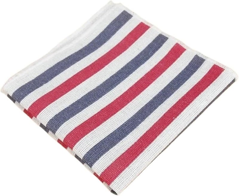 Color8 Mens Vintage Pocket Square Set 10PCS Striped Handkerchief For Suits - Image 4