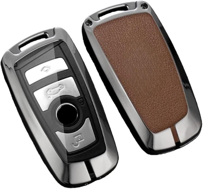 Brown Car Key Cover Compatible For BMW 3 5 7 Series E39 E46 E60 E90 F10 F15 F20 F25 F30 G05 G01 - Image 1