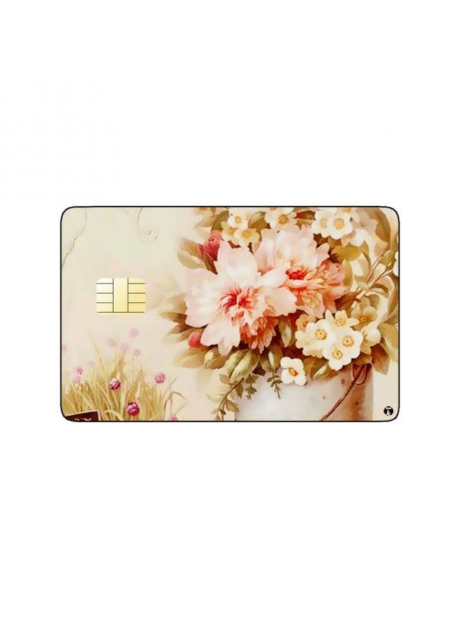 RKN PRINTED BANK CARD STICKER Beautiful Pink Roses Drawing - Image 2