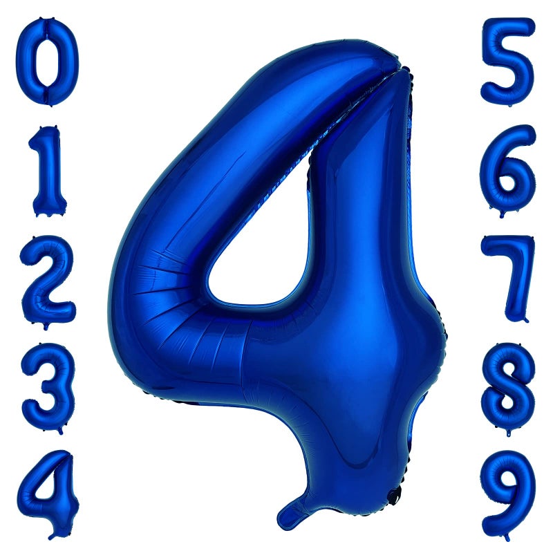 cocodino Navy Blue Number 4 Balloons 40 Inch Large Dark Blue Helium Foil Balloons for Birthday Party 2024 Graduation Decorations Anniversary Celebrations Number 4 - Image 2