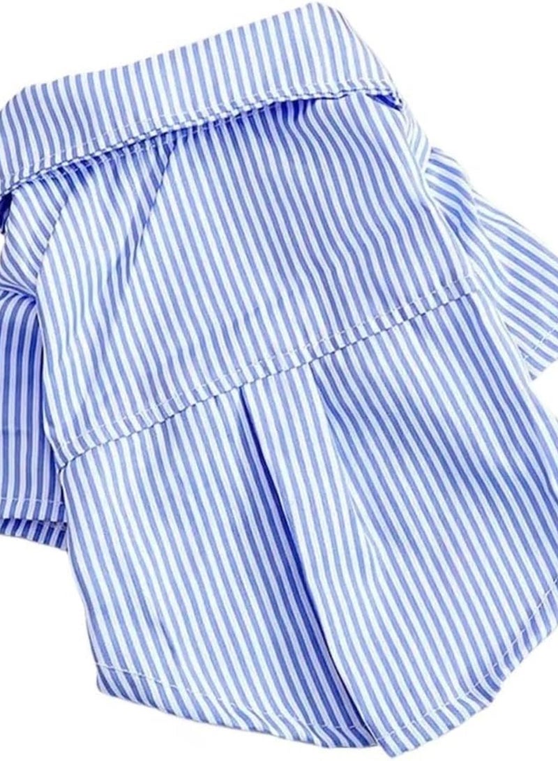 GGOOT Dog Jumper Pet Dogs Clothing Cat Clothes Bowknot Striped Shirts For Small Thin Summer Blue Fashion Pet Products Dog Jumpers(Black,XL) - Image 3
