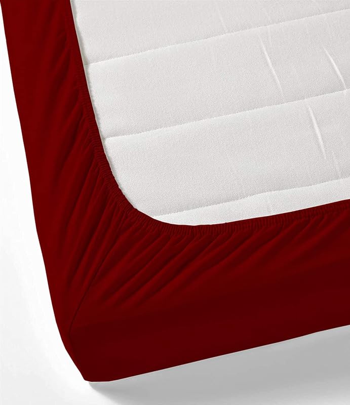 BALAJI EXPORT Bed Sheet Set 6 Piece 1 Flat Sheet 1 Elastic Fitted Sheet with 6 Deep Pocket and 4 Pillow Cover 100 Egyptian Cotton 600 Thread Count Exquisitely Hotel QualityBurgundy SolidKing Size - Image 4