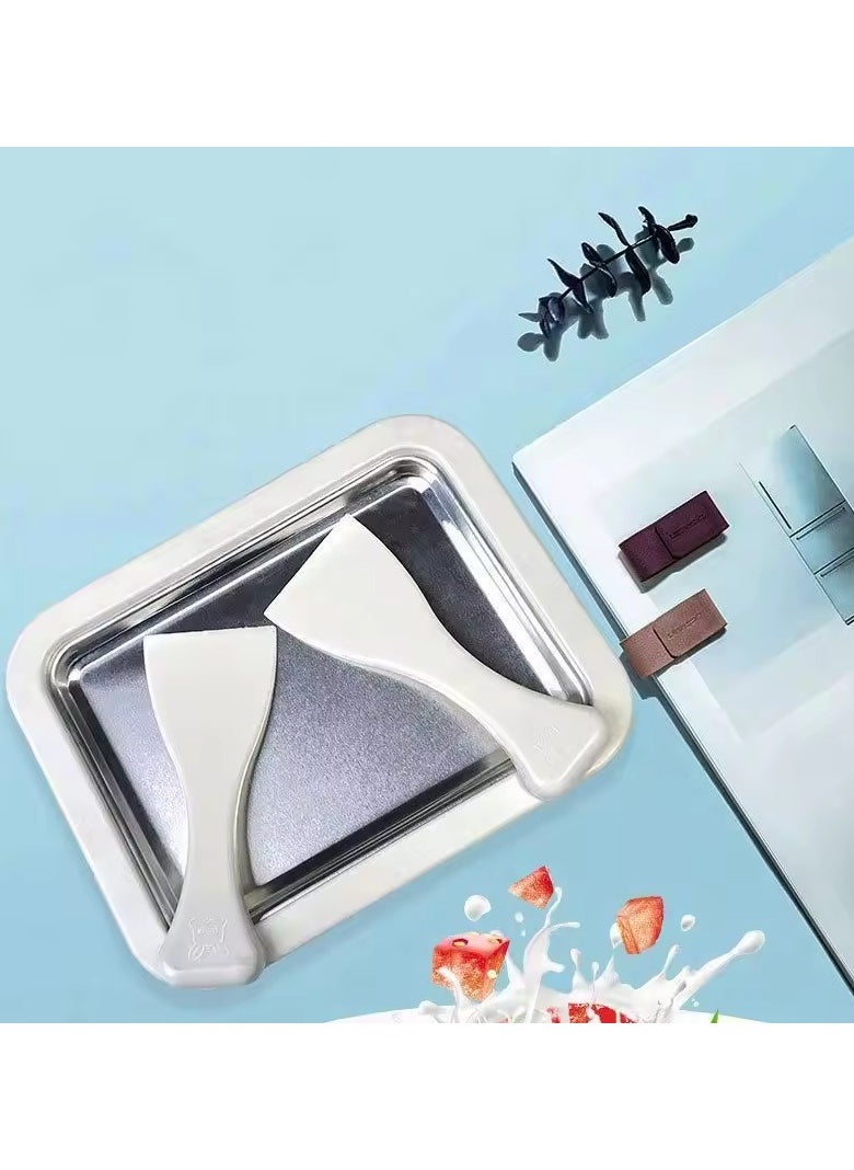 Generic - Mini Stir Fried Food Yogurt Machine Frozen Pan Children Instant Milk Ice Cream Maker Stainless Steel Frying Cold Plate Plug Free - Image 1