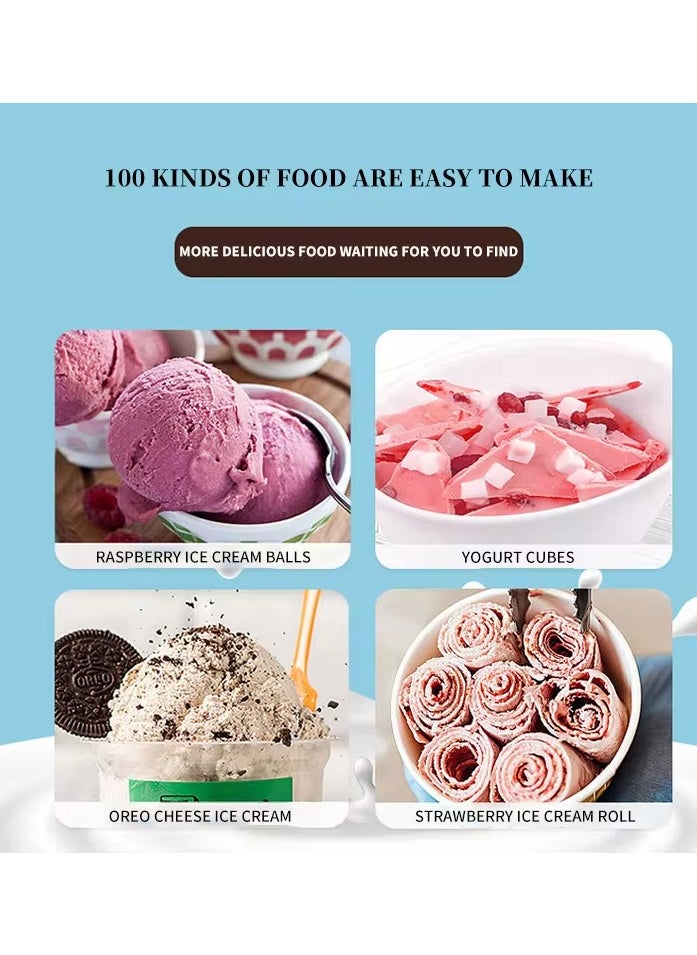 Generic - Mini Stir Fried Food Yogurt Machine Frozen Pan Children Instant Milk Ice Cream Maker Stainless Steel Frying Cold Plate Plug Free - Image 1