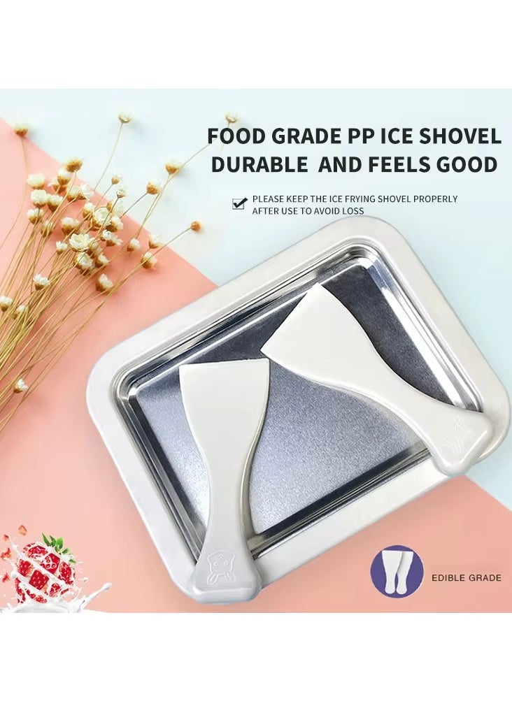 Generic - Mini Stir Fried Food Yogurt Machine Frozen Pan Children Instant Milk Ice Cream Maker Stainless Steel Frying Cold Plate Plug Free - Image 1