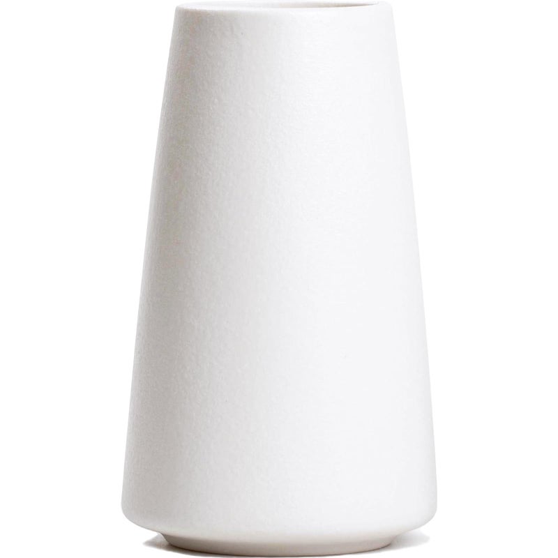 HUBUISH Bright White Vase - 6â€œ White Ceramic Flower vase, Boho Vases for Pampas Grass, Minimalist Modern vases for Home Decor, Table Shelf Living Room Farmhouse Decor - Image 1