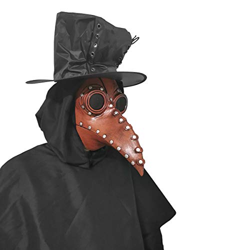 Stegosaurus Plague Doctor Bird Mask Long Nose Beak Cosplay Steampunk Halloween Costume Props Latex Material - Image 4