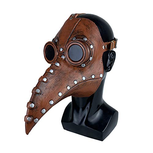Stegosaurus Plague Doctor Bird Mask Long Nose Beak Cosplay Steampunk Halloween Costume Props Latex Material - Image 1