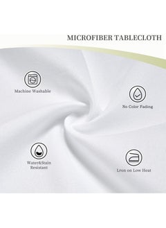 MileMelo Rectangle Table Cloth – Washable Water Resistance Microfiber Tablecloth Decorative Table Cover for Banquet Party Kitchen Dining Room White  - Image 5
