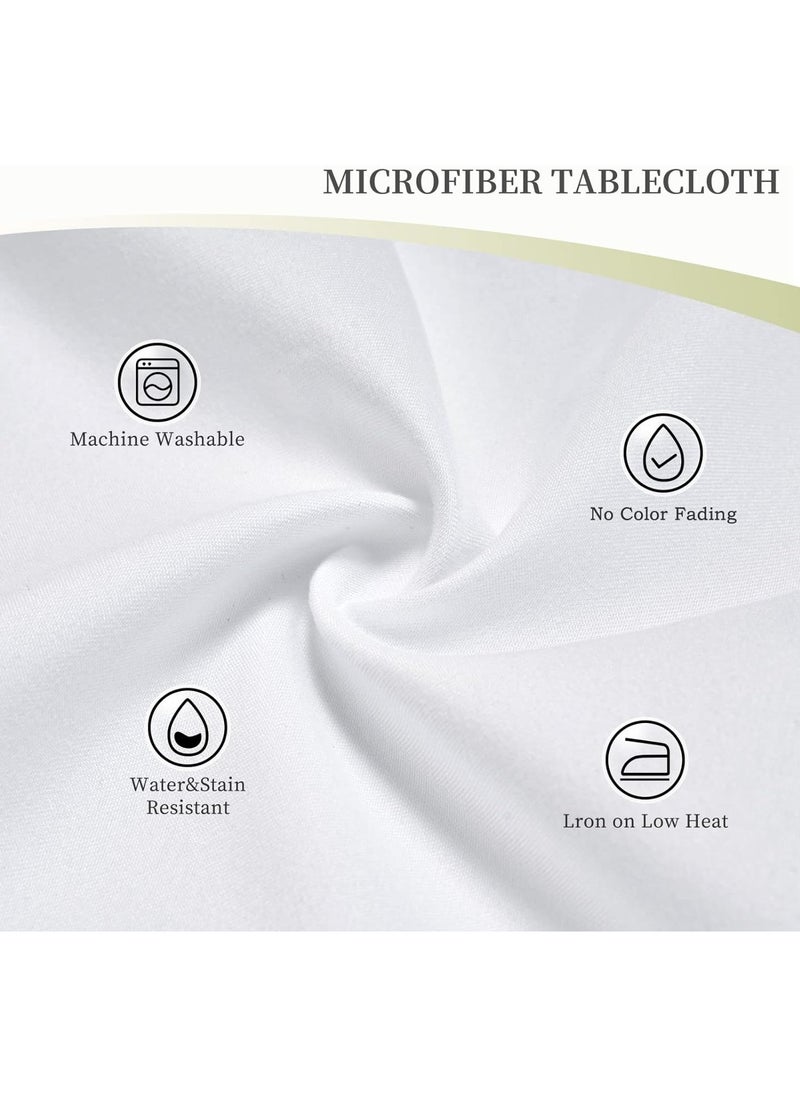 MileMelo Rectangle Table Cloth – Washable Water Resistance Microfiber Tablecloth Decorative Table Cover for Banquet Party Kitchen Dining Room White  - Image 5