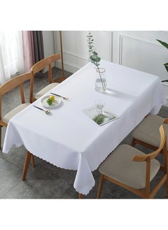MileMelo Rectangle Table Cloth – Washable Water Resistance Microfiber Tablecloth Decorative Table Cover for Banquet Party Kitchen Dining Room White  - Image 4