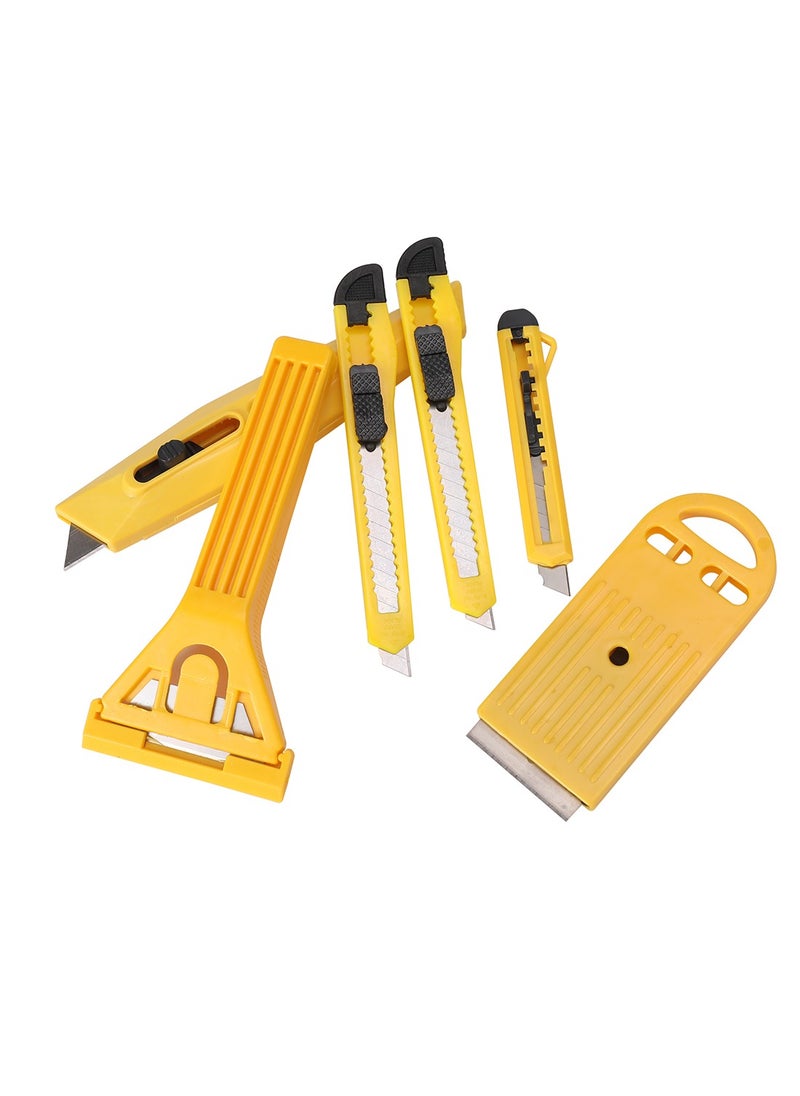 LAWAZIM - Cutter Set with Mini Razor Scraper |Retractable Utility Knife | with Pull Lock| 8 Piece - Image 1