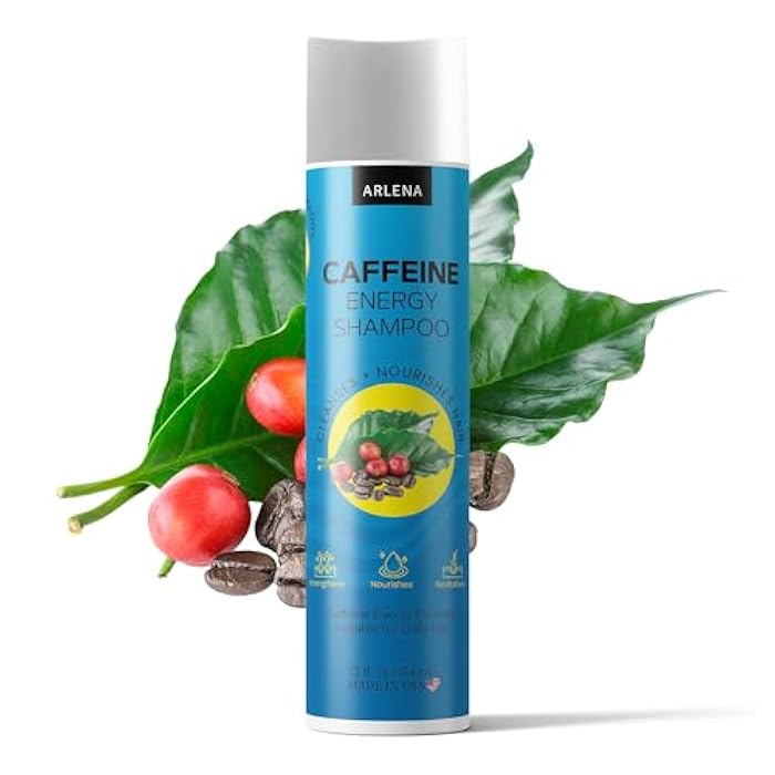ARLENA Caffeine Energy Shampoo – Hair Growth Stimulating Shampoo with Biotin, Peppermint & Keratin – Sulfate-Free Energizing Cleanser for Thinning Hair – 12 fl oz - Image 1