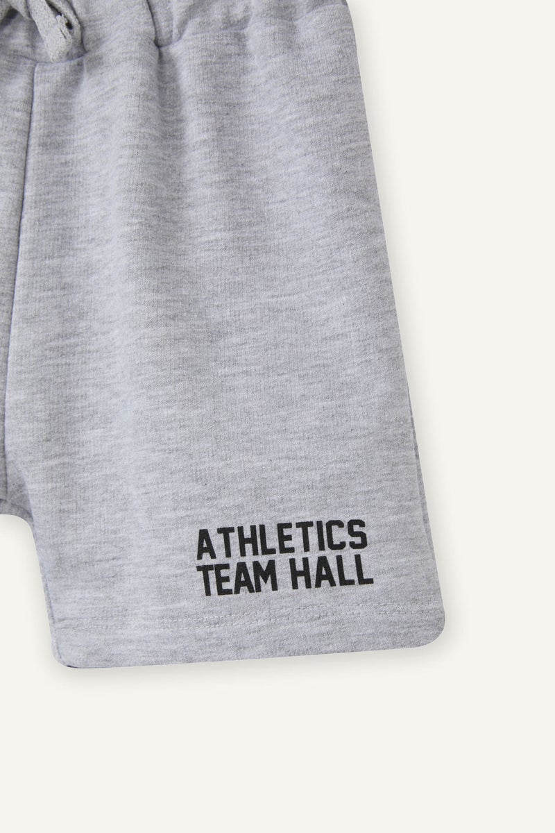 ديفاكتو شورت بيبي اولادي بطبعة شعار قماش خفيف قصة عادية - Image 2