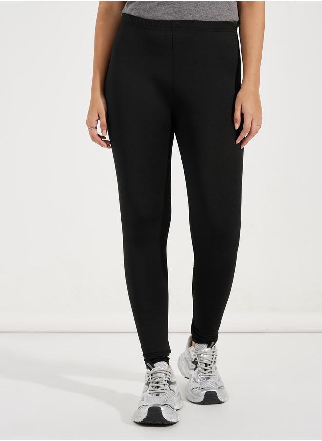 Take Two Solid Elastic Waistband Leggings  - Image 2
