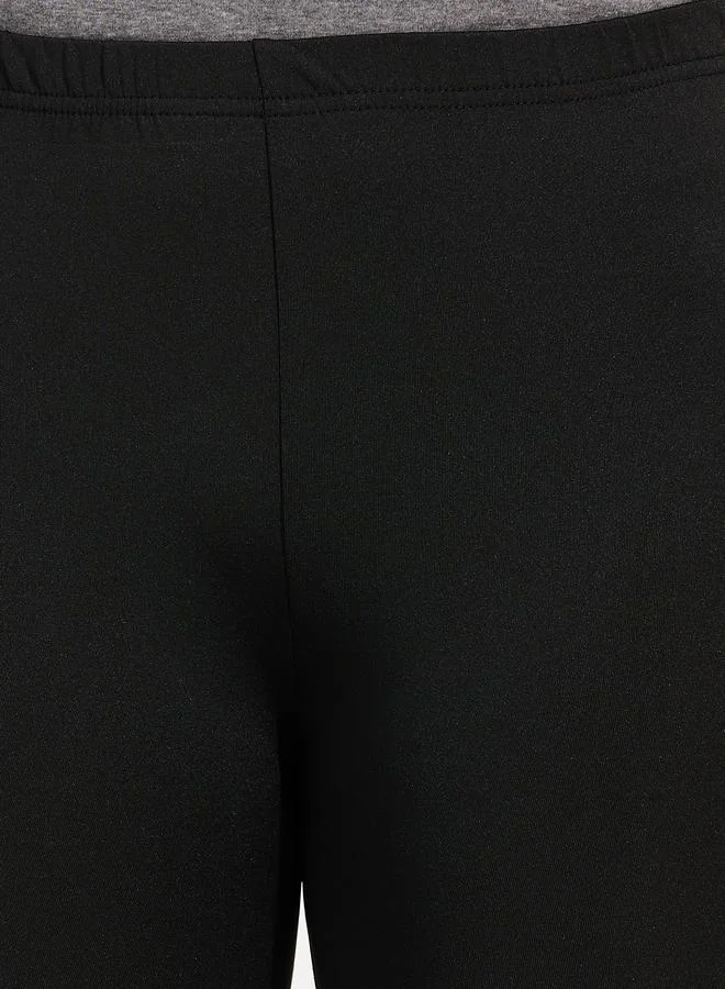 Take Two Solid Elastic Waistband Leggings