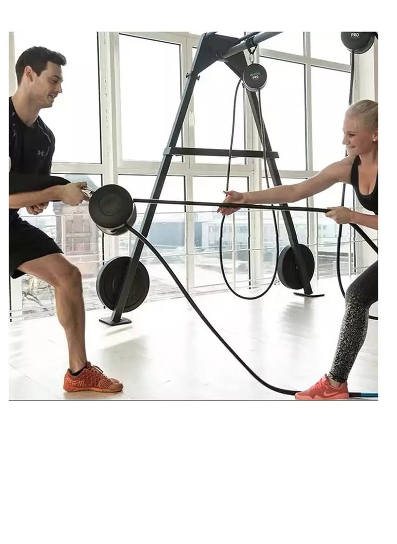 Endless Rope Trainer Fitness Pull Rope Training Machine 6 Level Exercise Resistance Bands for Home, Gym, Boot Camp Strength Training, Space Saving