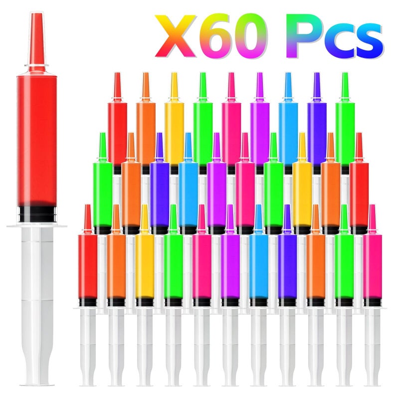 Garma 60 Pack Jello Shot Syringes - 30Ml/1Oz Plastic Syringe With Tip Cap For Liquid Bpa-Free  Capacity Resuable Jelly Shot Suringes For Halloween Christmas Thanksgiving Party - Image 1