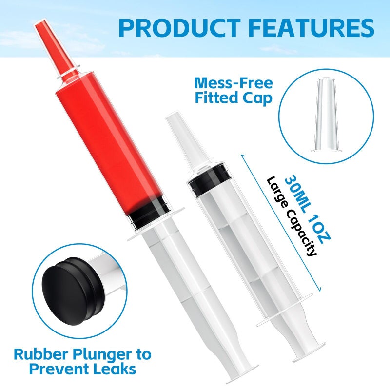 Garma 60 Pack Jello Shot Syringes - 30Ml/1Oz Plastic Syringe With Tip Cap For Liquid Bpa-Free  Capacity Resuable Jelly Shot Suringes For Halloween Christmas Thanksgiving Party - Image 3