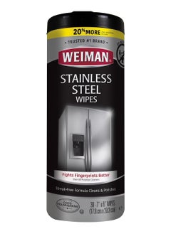 Weiman Weiman Stainless Steel Wipes 30ct Streak Free Formula Cleans and Polishes  - Image 1