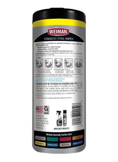 Weiman Weiman Stainless Steel Wipes 30ct Streak Free Formula Cleans and Polishes  - Image 2