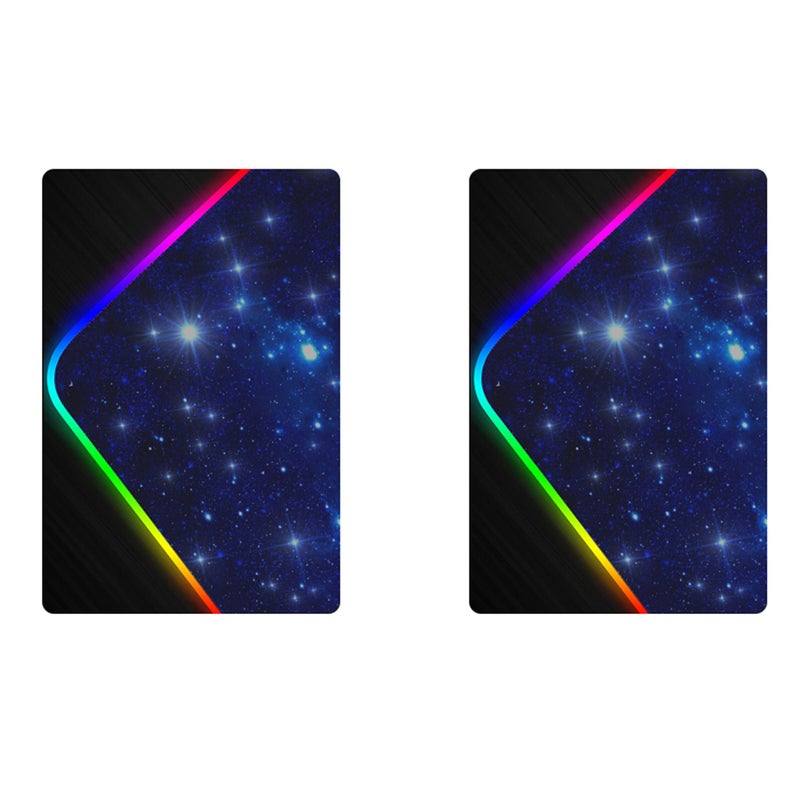 Anti-slip Starry Sky Pattern Keyboard Mat RGB Edge Luminous Gaming Mouse Pad Keyboard Pad for Office Home (Blue) - Image 5