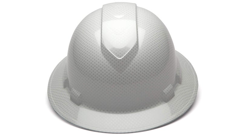 Ridgeline Pyramex Ridgeline Full Brim Hard Hat 4 Point Ratchet Shiny White Graphite Pattern - Image 2