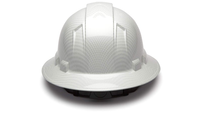 Ridgeline Pyramex Ridgeline Full Brim Hard Hat 4 Point Ratchet Shiny White Graphite Pattern - Image 4