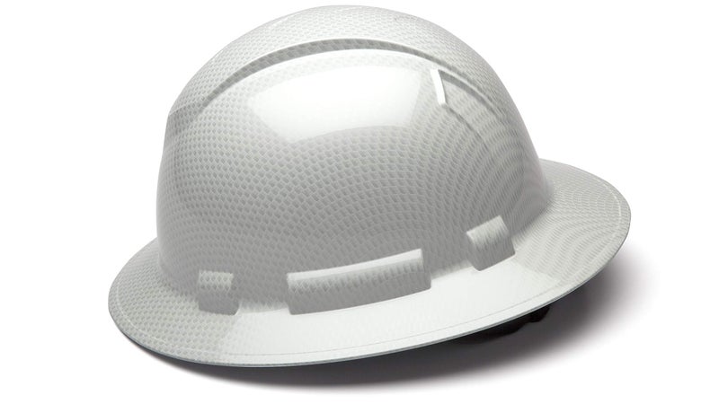 Ridgeline Pyramex Ridgeline Full Brim Hard Hat 4 Point Ratchet Shiny White Graphite Pattern - Image 3