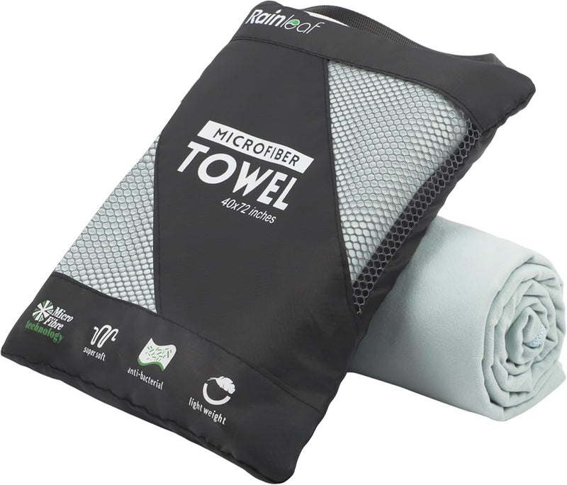 Rainleaf Microfiber Towel Perfect Travel & Gym & Camping Towel. Quick Dry - Super Absorbent - Ultra Compact - Lightweight. Suitable for Trip, Beach, Shower, Backpacking, Pool - Image 1