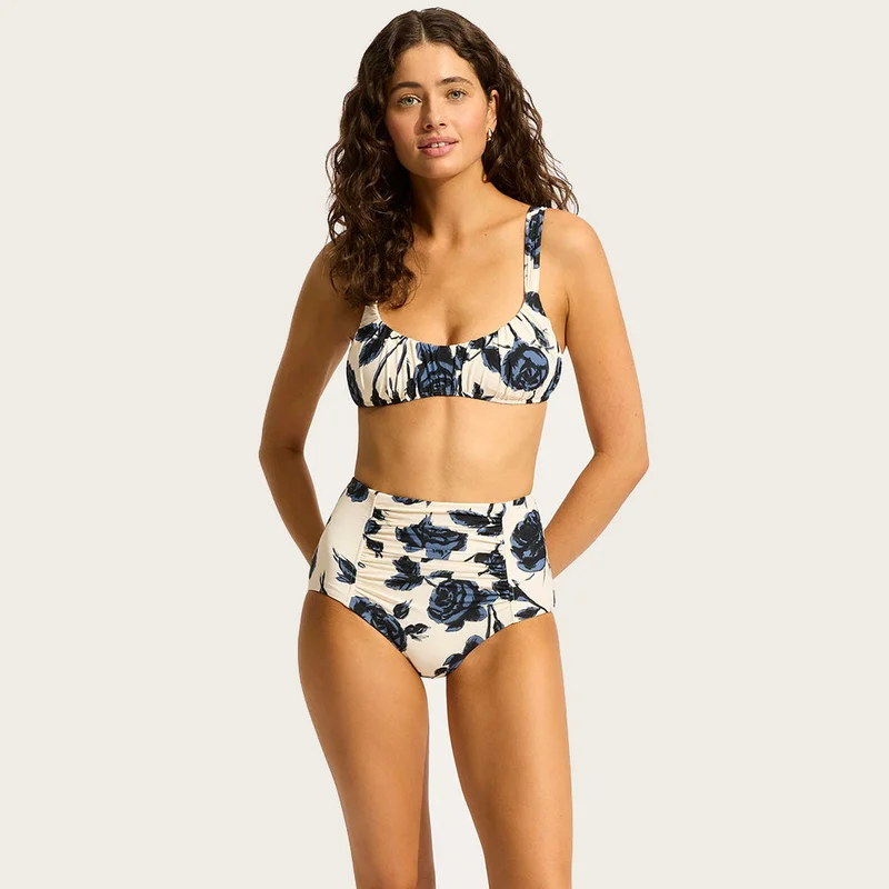 Seafolly  Rococo Ruched Front High Waisted Bikini Bottom - Women for Women | Best Price UAE
