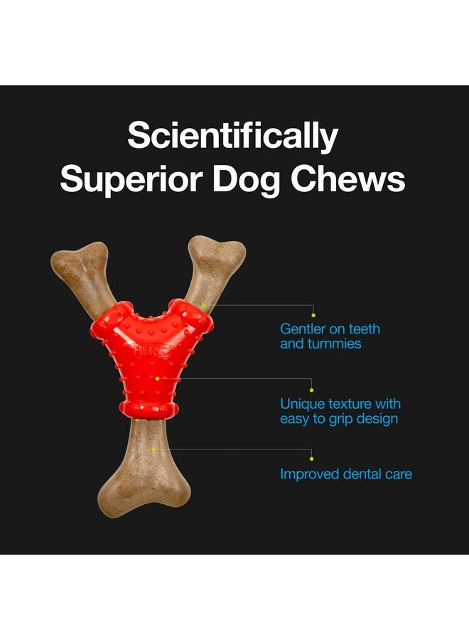 Hero Bonetics Noisy Joint Wishbone - Promotes Healthy Teeth, Gums and Mind - Wood Scented - for Large Dogs - Image 4
