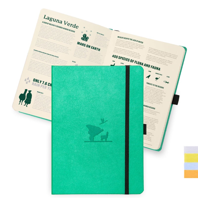 Dingbats* Notebooks Dingbats - Earth Dotted A5 Medium Notebook  Eduardo Avaroa - Hardcover - Cream 100Gsm Ink-Proof Paper - Numbered Pages  Index & Key Pages (Edited) - Image 1