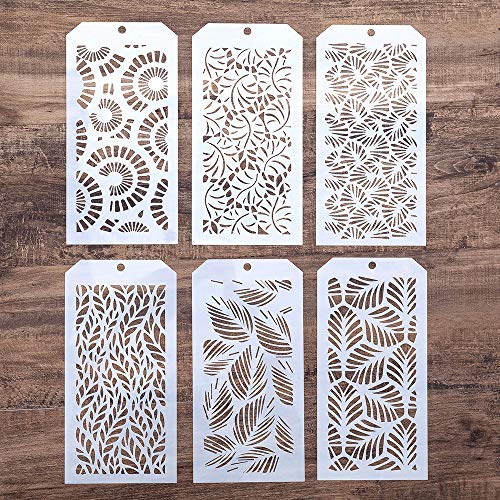 SLGIFT DIY Decorative Poppy Flower Stencil Template for Scrapbooking Painting on Wall Furniture Crafts, Set of 6 (Flower) - Image 1