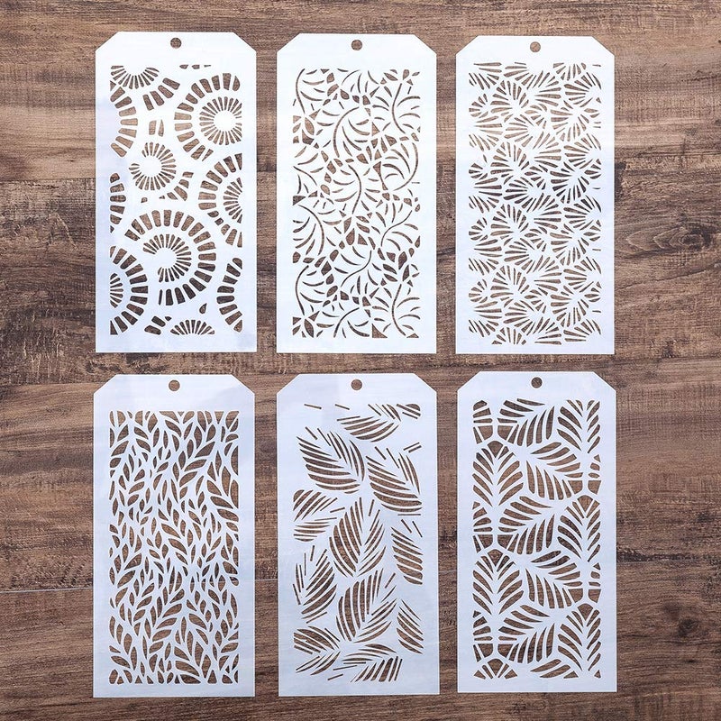 SLGIFT DIY Decorative Poppy Flower Stencil Template for Scrapbooking Painting on Wall Furniture Crafts, Set of 6 (Flower) - Image 5