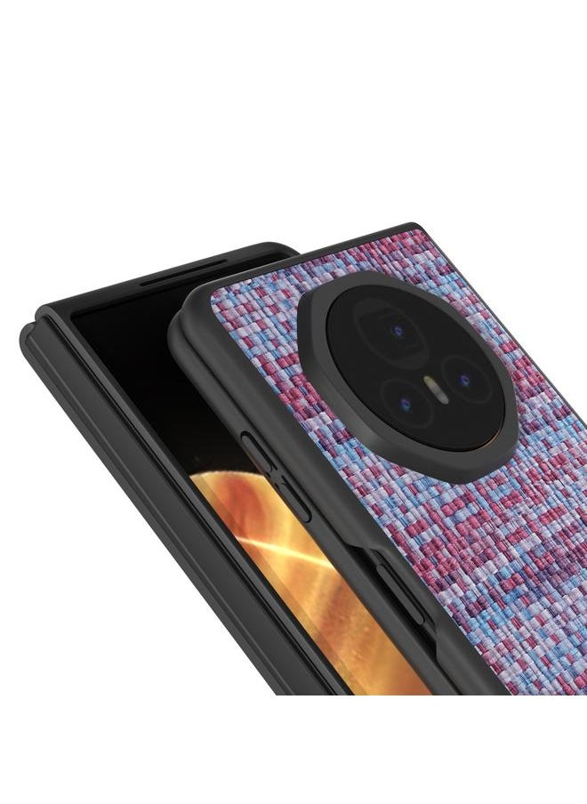 Zaboon - Case For Honor Magic V3 Black Frame Color Lattice Texture PU Phone Case - Image 1
