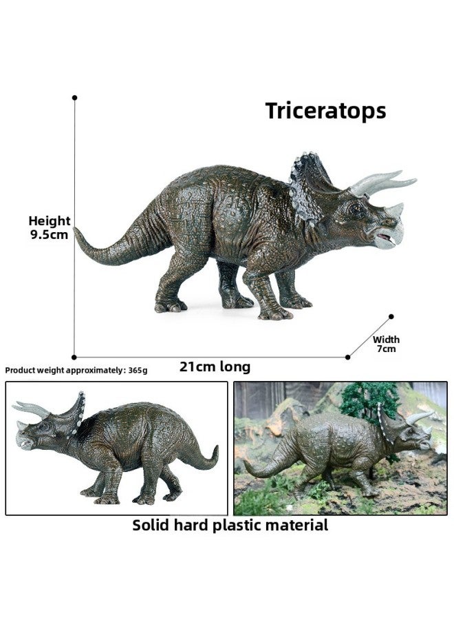 Children's Jurassic Dinosaur Simulation Toy Triceratops Model Pentacorod Halosaurus Solid Animal Ornaments Gift