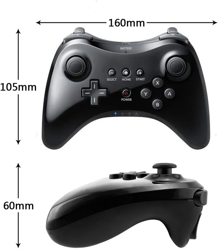 CuleedTec Black Classic Wireless Pro Controller Game Controller Gamepad Joypad Remote for Wii U - Image 5