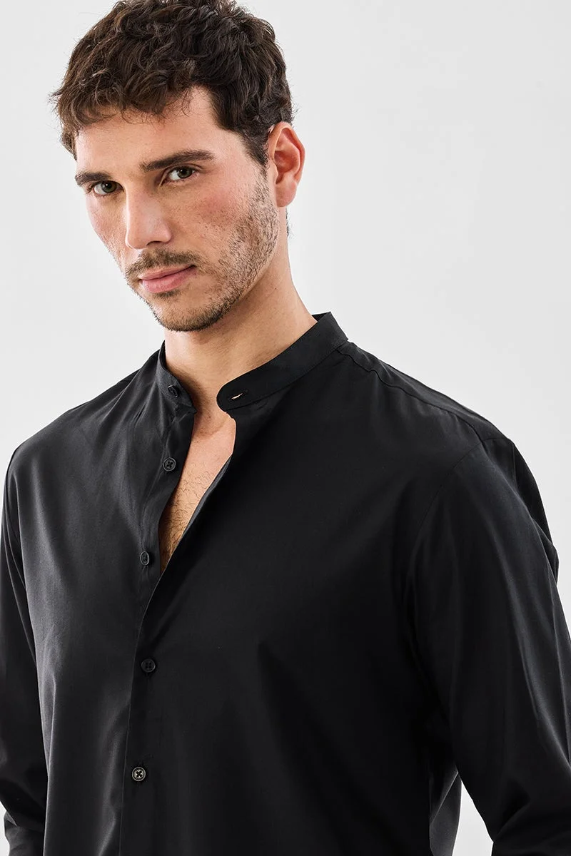 سنيتش قميص رجالي بياقة ماندرين