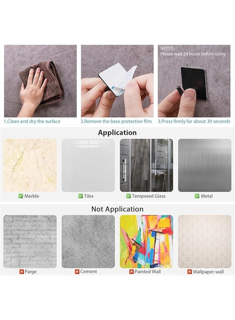 8 Pack Wall Hooks, 304 Stainless Steel Adhesive Hanging Hooks, No-Drill Heavy Duty Waterproof Towel Hook Robe Hanger for Home Kitchen Bathroom Office (Black / 8pcs) - Image 5