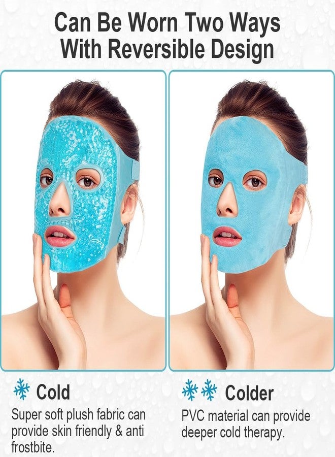 BACHUDO BACUDO Ice Face Mask, Gel Face Mask, Face Ice Pack for Women Men, Hot Cold Therapy Compress Pack Gel Beads, Reduce Face Puff, Dark Circles, Face SPA for Woman, Pressure, Headaches, Skin Care,Blue - Image 4