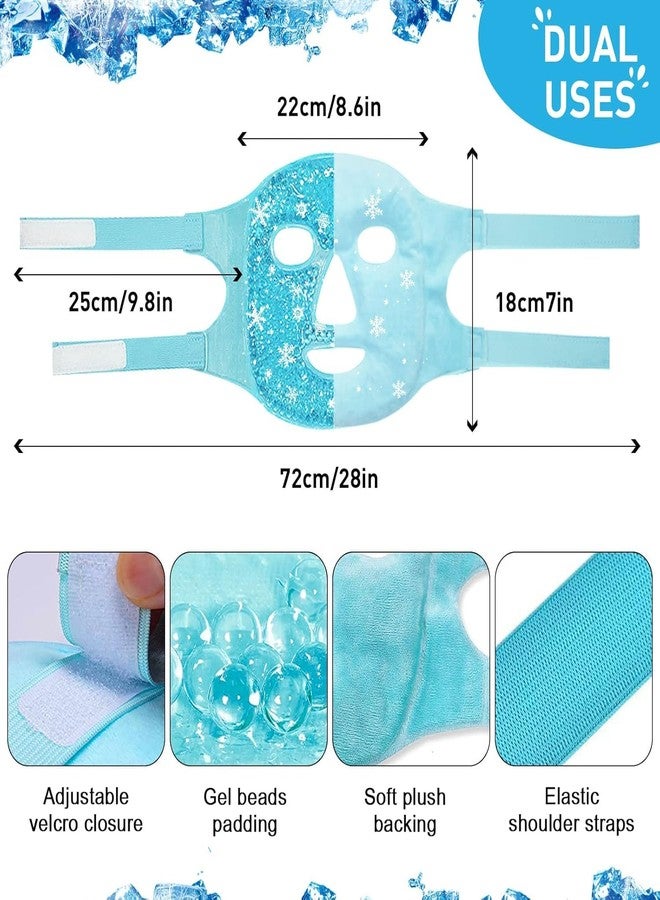 BACHUDO BACUDO Ice Face Mask, Gel Face Mask, Face Ice Pack for Women Men, Hot Cold Therapy Compress Pack Gel Beads, Reduce Face Puff, Dark Circles, Face SPA for Woman, Pressure, Headaches, Skin Care,Blue - Image 2