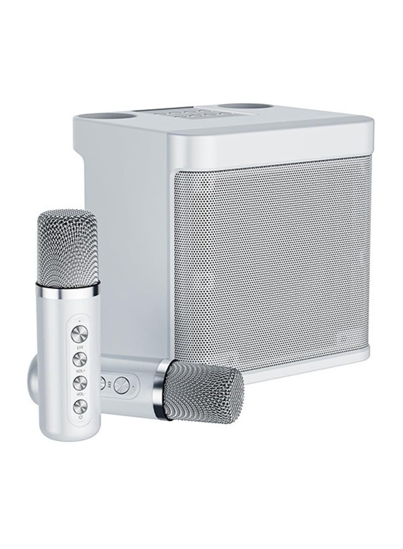 JAJEEK Karaoke Machine for Adults and Kids, Portable Bluetooth Karaoke Speaker with 2 Wireless Microphones, PA Speaker System for Indoor & Outdoor Parties, Family Gatherings, and Events (White) - Image 1