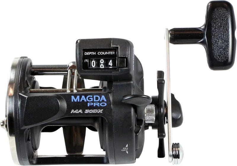 Okuma Magda Pro MA-30DX Line Counter Levelwind Trolling Reel - Black/Silver - Image 2