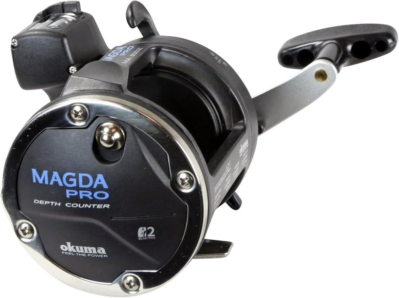 Okuma Magda Pro MA-30DX Line Counter Levelwind Trolling Reel - Black/Silver - Image 4