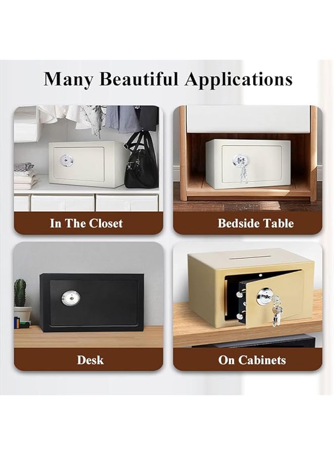 erorex Small Safe With Key High Security Safe Steel Locking Safe Home Office Elderly Money Cash Mini Storage Box With 3 Keys - Image 3