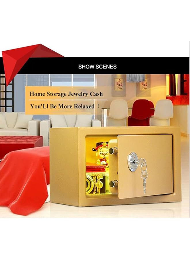 erorex Small Safe With Key High Security Safe Steel Locking Safe Home Office Elderly Money Cash Mini Storage Box With 3 Keys - Image 2