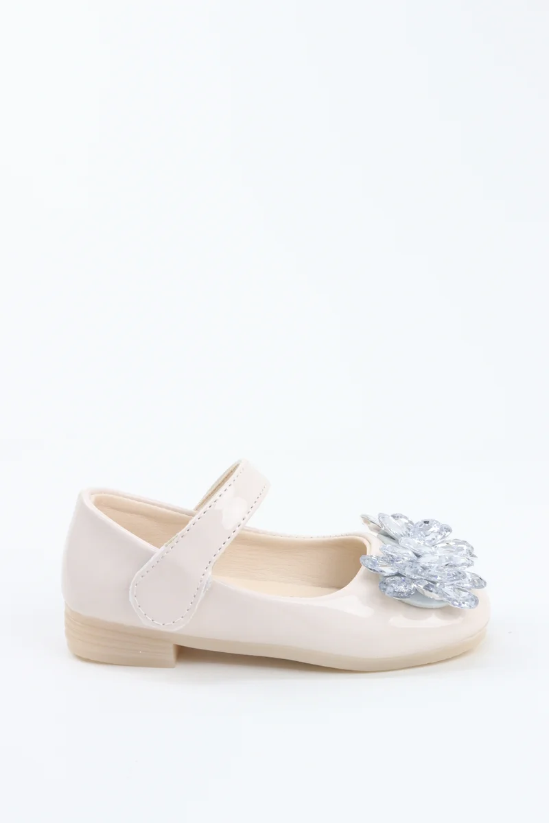 Viny VINY Girls Crystal Flower Ballerina Flats – Elegant Ballet Flats for Girls, Rhinestone Party Shoes, Princess Dress Shoes for Weddings, Birthdays & Special Occasions (Black, Pink, White, Beige)